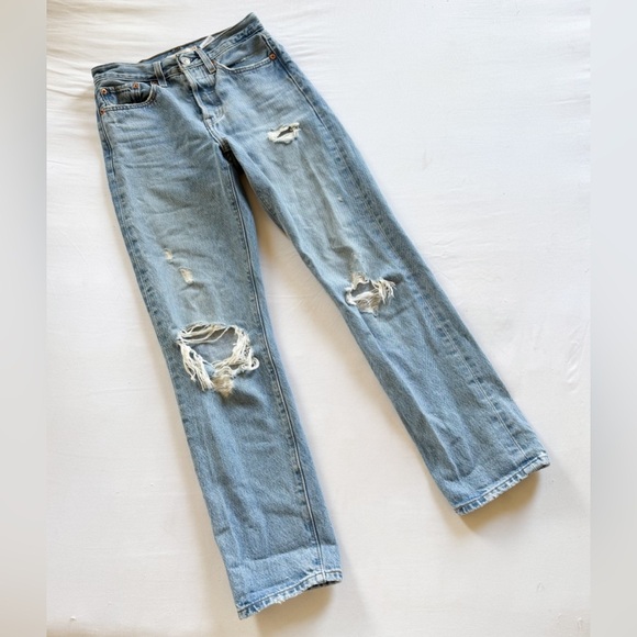 Levi's Light Blue Straight Jeans size 24 - Picture 2 of 6